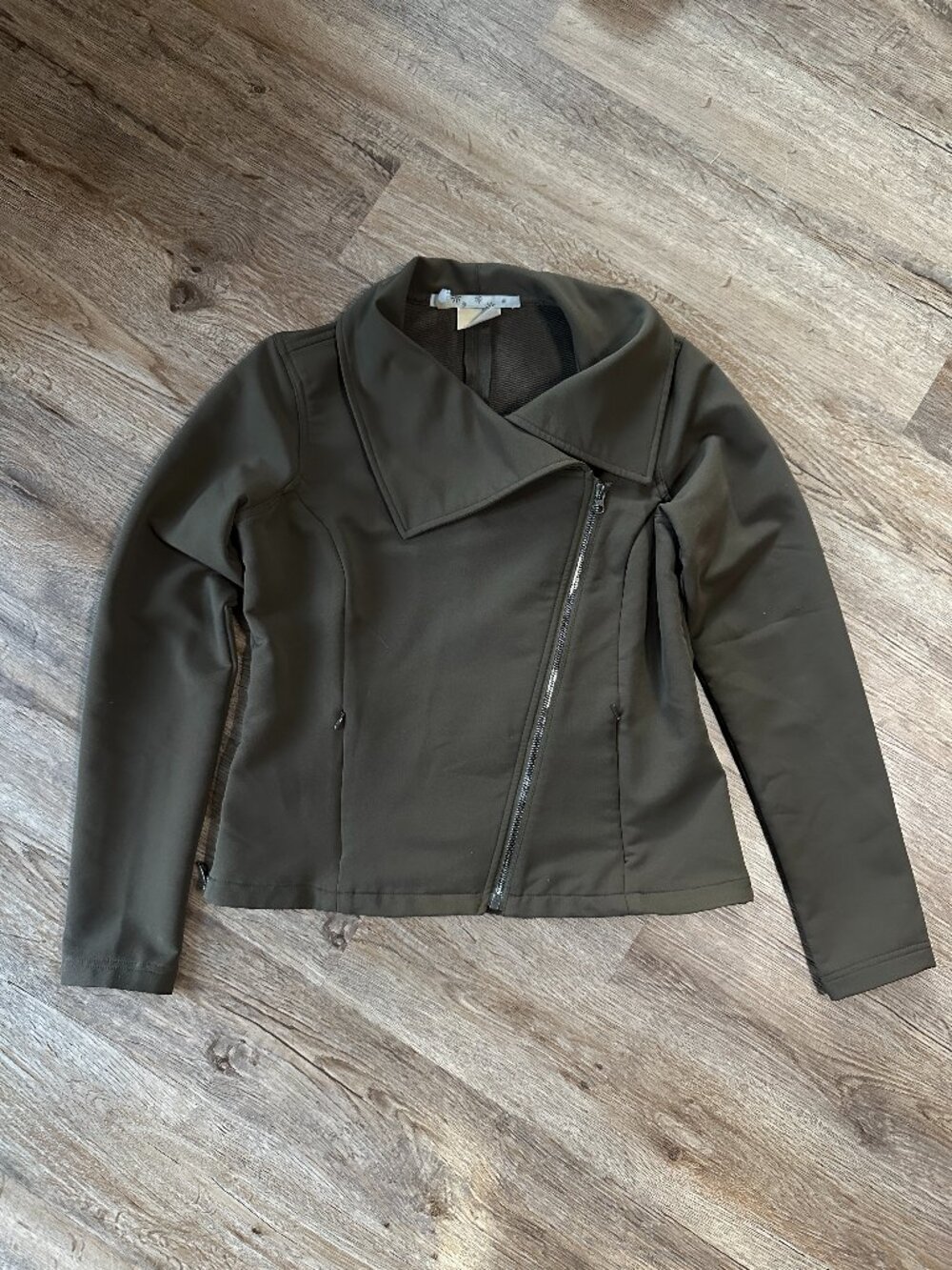 Athleta On the Move Moto Jacket Size Medium Green